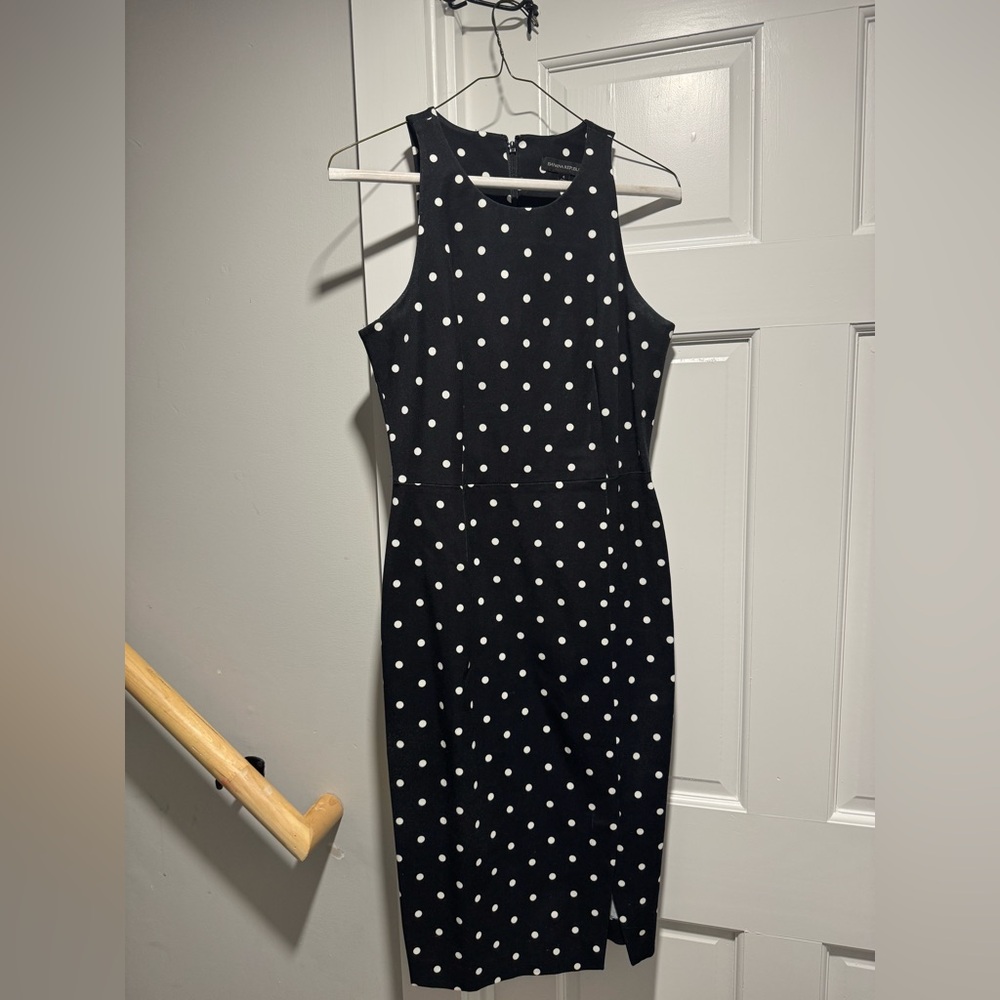 Banana Republic Black Polka Dot Sleeveless Dress